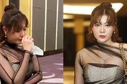 Thanh Hương bật khóc khi lần đầu xuất hiện hậu thông báo ly hôn