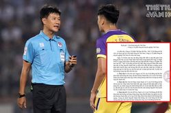 CLB Hà Nội tuyên bố 'tẩy chay' trọng tài Nguyễn Mạnh Hải, liệt kê hàng loạt quyết định khó hiểu