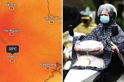 Nhiệt độ miền Bắc giảm mạnh và có mưa, Hà Nội giảm hơn 10 độ C sau một ngày