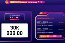 Hà Nội: Biển số 30K-888.88 được 'chốt' giá hơn 20 tỷ đồng
