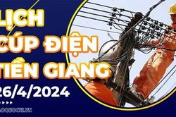 Lịch cúp điện Tiền Giang hôm nay ngày 26/4/2024