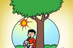Nắng nóng, mà trường không có máy lạnh, nhìn cháu đờ đẫn thấy xót quá ông giáo ơi!