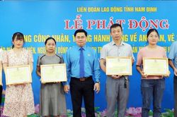 Liên đoàn Lao động tỉnh Nam Định tặng quà 500 công nhân có hoàn cảnh khó khăn