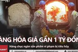 Cận cảnh quá trình tiêu hủy hàng loạt sản phẩm vi phạm trị giá gần 1 tỷ đồng