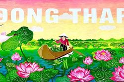 Hơn 600 trường học vẽ bích họa sen hưởng ứng Lễ hội Sen Đồng Tháp lần II năm 2024