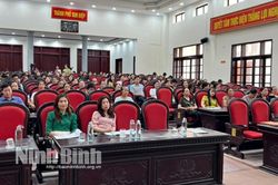 Thành phố Tam Điệp tập huấn nội dung cải thiện dinh dưỡng thuộc Tiểu dự án 2, Dự án 3 Chương trình mục tiêu quốc gia giảm nghèo bền vững