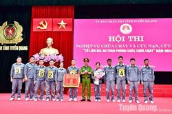 Đội tuyển Hàm Yên đoạt giải nhất Hội thi nghiệp vụ chữa cháy và cứu nạn, cứu hộ Tổ liên gia an toàn PCCC cấp tỉnh