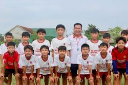 Các cầu thủ nhí Yên Thành căng mình tập luyện sẵn sàng cho giải Bóng đá Thiếu niên - Nhi đồng Cúp Báo Nghệ An