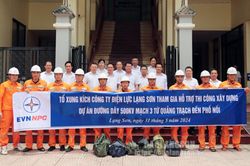 10 cán bộ thuộc Công ty Điện lực Lạng Sơn xung kích tham gia hỗ trợ thi công dự án đường dây 500kV