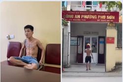 Khống chế kẻ cầm gậy sắt vào Công an phường quậy phá