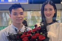 Bạn trai ghi điểm vì 1 hành động khi đón Hoa hậu Ý Nhi tại sân bay