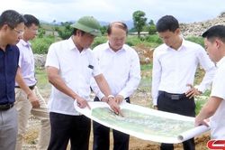 Đồng chí Phó Chủ tịch UBND tỉnh kiểm tra tiến độ triển khai dự án đường giao thông tại huyện Mai Sơn