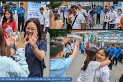 Sĩ tử Hà Nội cười rạng rỡ, phụ huynh thở phào khi kết thúc môn thi Ngữ văn
