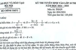 Đề Toán thi lớp 10 công lập ở Hà Nội