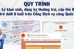 Quy trình đăng ký khai sinh, đăng ký thường trú, cấp thẻ BHYT cho trẻ dưới 6 tuổi trên Cổng Dịch vụ công Quốc gia