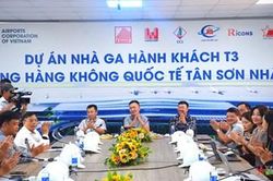 Nhà ga T3 - sân bay Tân Sơn Nhất quyết tâm đẩy nhanh tiến độ hoàn thành