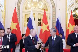 Chủ tịch nước Tô Lâm chủ trì Tiệc chiêu đãi Tổng thống Nga Vladimir Putin