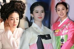 Diện hanbok, Lưu Diệc Phi có thể sánh với biểu tượng nhan sắc Hàn là Kim Tae Hee - Song Hye Kyo?