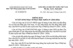HVPGVN tại Huế tuyển sinh Thạc sĩ Phật học khóa IV (2024-2026)