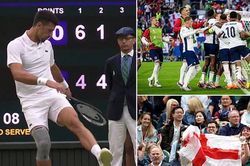 Trận đấu của Djokovic bị gián đoạn vì CĐV Anh ăn mừng chiến thắng của đội nhà ở EURO
