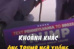 Khoảnh khắc ông Trump bị thương sau nhiều tiếng súng nổ tại sự kiện tranh cử