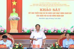 Khảo sát kết quả thi hành Luật Hoạt động giám sát của Quốc hội và Hội đồng nhân dân tại Bình Định