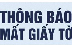 Thông báo tìm giấy tờ xe ô tô