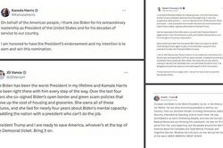 Liên danh Trump-Vance và bà Harris phản ứng trước quyết định rời cuộc đua ông Biden