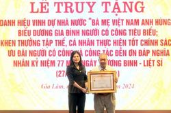 Truy tặng danh hiệu 'Bà mẹ Việt Nam Anh hùng' cho mẹ Tạ Thị Mưu
