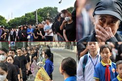 Hàng nghìn người viếng Tổng Bí thư Nguyễn Phú Trọng từ sáng sớm