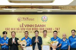 Câu lạc bộ Bóng bàn CAND – T&T nhận thưởng kỷ lục sau thành tích xuất sắc ở các giải quốc gia