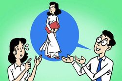 Phải mặc áo dài đi học, em thấy không thoải mái ông giáo ơi!