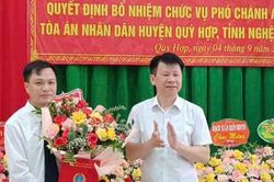 Đồng chí Phan Quang Sơn được bổ nhiệm Phó Chánh án Tòa án nhân dân huyện Quỳ Hợp