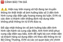 EVN 'bác' tin cắt điện 99% tại Hà Nội tối 7/9
