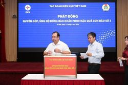Công đoàn Điện lực và Tập đoàn Điện lực Việt Nam chung tay ủng hộ đồng bào khắc phục hậu quả cơn bão Yagi