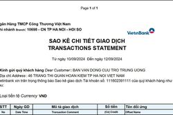Link tải file sao kê MTTQ Việt Nam tại ngân hàng Vietinbank