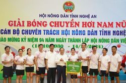 Huyện Con Cuông giành giải Nhất Giải bóng chuyền hơi Hội Nông dân năm 2024