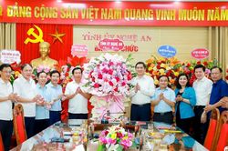 Thường trực Tỉnh ủy Nghệ An chúc mừng kỷ niệm ngày truyền thống ngành Tổ chức, Dân vận, Kiểm tra của Đảng