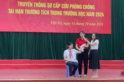 Tập huấn sơ cấp cứu phòng tránh tai nạn thương tích cho học sinh