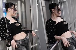 Phương Oanh khoe eo thon, không 1 vết rạn sau sinh vài tháng