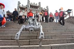 Trung Quốc phát triển chó robot chuyển đồ, chở rác, leo núi giúp du khách
