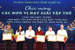 Nghệ An tổng kết, trao giải cuộc thi trực tuyến 'Tìm hiểu văn bản pháp luật mới' năm 2024