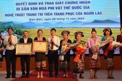 Điện Biên: Nghệ thuật trang trí trang phục dân tộc Lào được công nhận Di sản văn hóa phi vật thể quốc gia