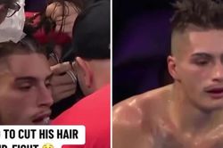 Hài hước võ sĩ Boxing phải cắt tóc ngay giữa trận đấu vì lý do hi hữu