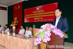 Phó Chủ tịch UBND tỉnh Nguyễn Thế Giang tiếp xúc cử tri xã Khuôn Hà, Minh Quang