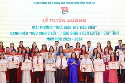 Tuyên dương nhà giáo trẻ tiêu biểu, học sinh 3 tốt, học sinh 3 rèn luyện tỉnh Nghệ An năm 2024