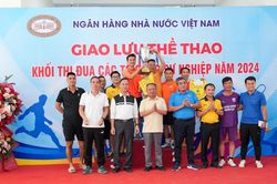 Giao lưu thể thao Khối các tổ chức sự nghiệp NHNN năm 2024 thành công tốt đẹp