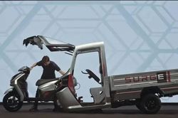 Chiếc xe máy điện có thể biến thành xe ba bánh