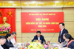 Bí thư Tỉnh ủy, Chủ tịch UBND tỉnh Nghệ An Nguyễn Đức Trung chỉ đạo kiểm điểm tập thể lãnh đạo Ủy ban Kiểm tra Tỉnh ủy