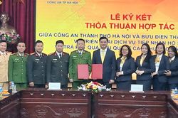 Ký kết thỏa thuận hợp tác giữa Công an Hà Nội với Bưu điện Hà Nội